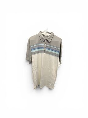 Travis Mathew Men's Two-Tone Polo Shirt with Blue Stripe Accent